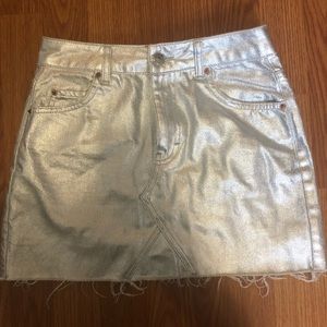 Metallic mini skirt